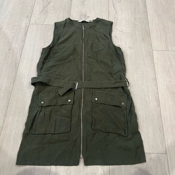 & other stories khaki belted dress size 6 - Picture 1 of 7